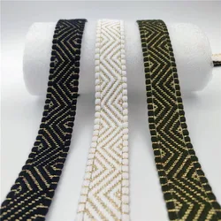 1 Yard Thin Soft Gold Thread Cotton Exclusive Webbing 2.5cm Wide Decorative Ribbon For Hat Clothing Accessories YH15240406