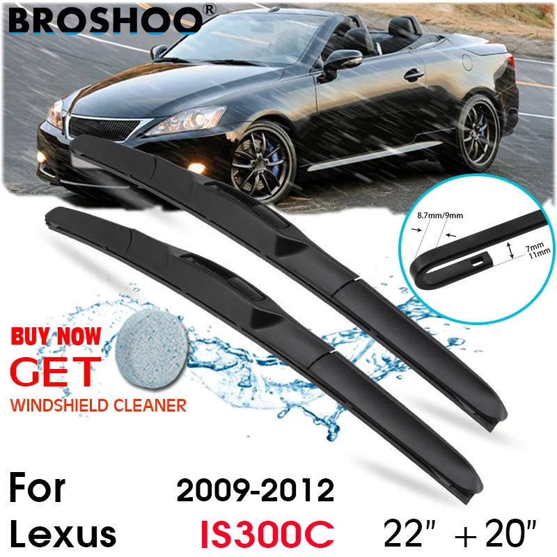 

Car Wiper Blade Front Window Windscreen Windshield Wipers Blades J hook Auto Accessories For Lexus IS300C 22"+20" 2009-2012