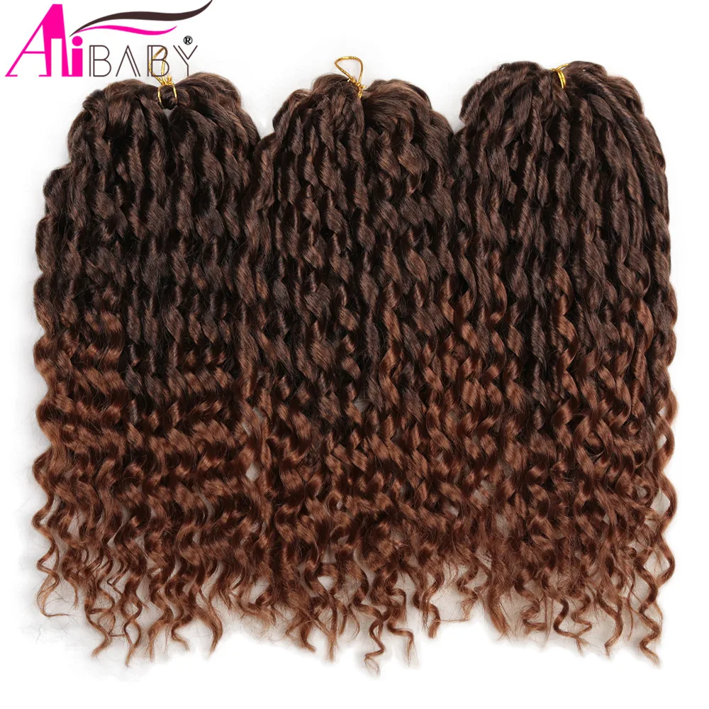 Lose Tiefe Welle Häkeln Haar Synthetische Haar Extensions 16inch Afro Locken Ombre 36 Steht/Pack Für Frauen