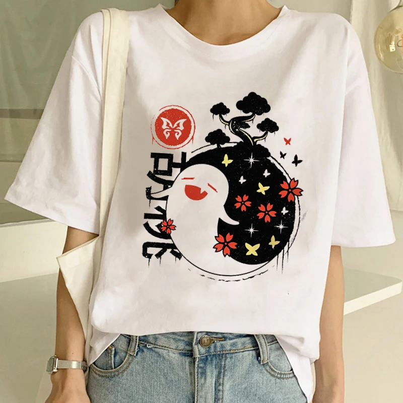 Genshin Impact T Shirt Women Hot Game Graphic Tees Unisex Kawaii Summer Tops Harajuku Cartoon Hu Tao T-shirt Funny Keqing Female