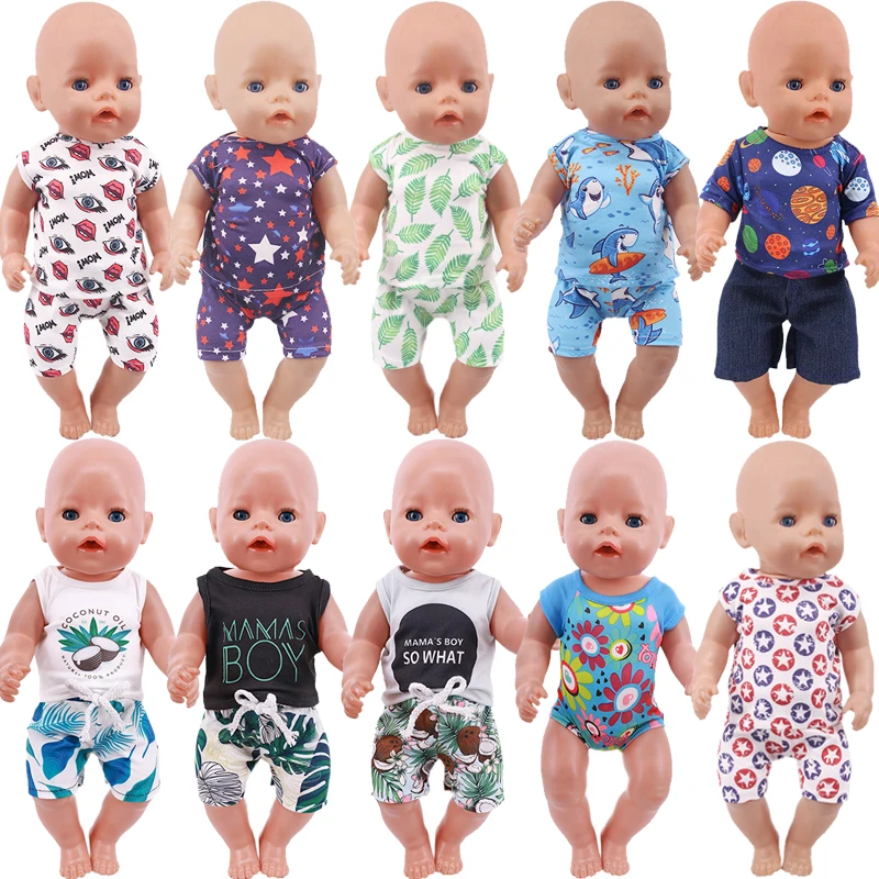 Reborn Doll Clothes Summer New T-shirts Shorts Shoes For 43cm New Baby Born Doll,18 Inch American Girl Doll,Our Generation Doll