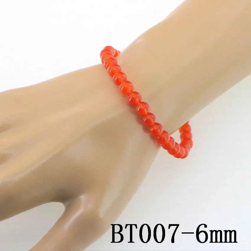 Natural Stone Orange Jades 6-12mm Round Bead Bracelet Gems Crystals Accessories Yoga Man Woman Gift Christmas Wholesale Price