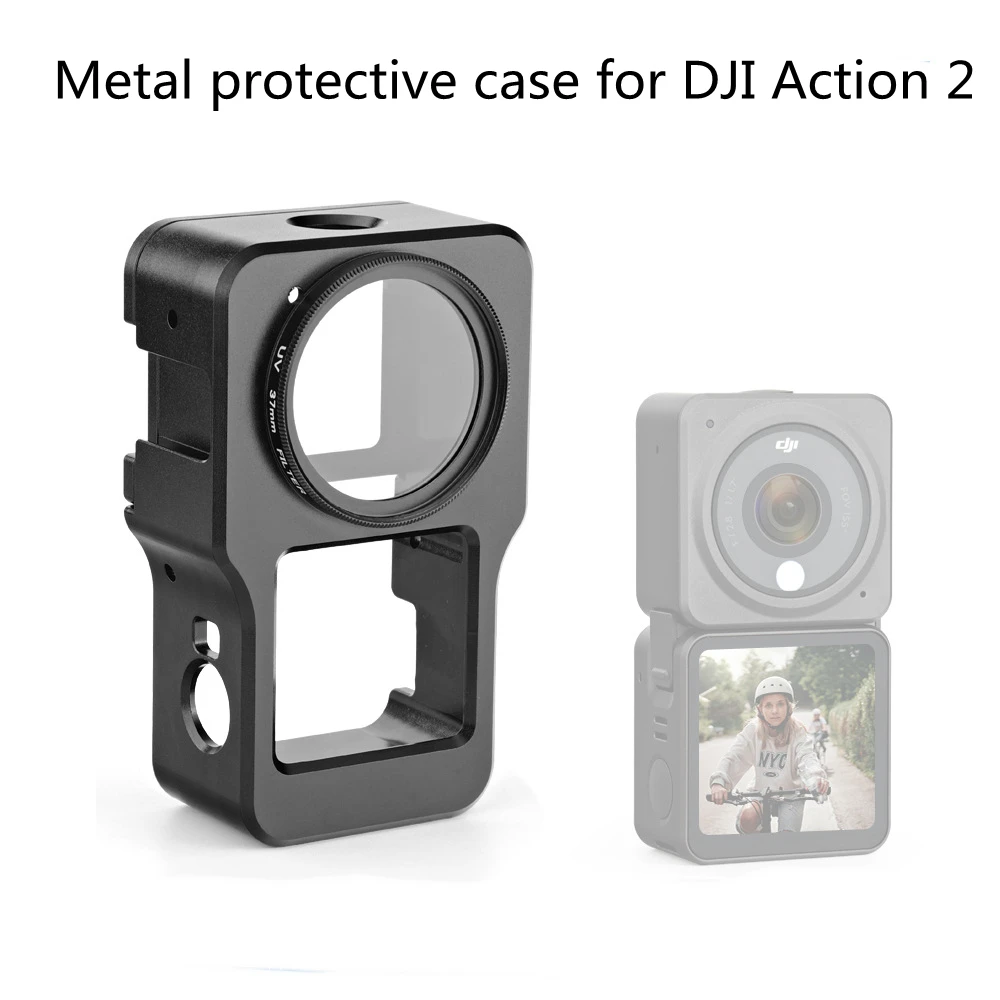 

Aluminum Alloy Protective Case for DJI Action 2 Metal Case Frame Cage + UV Lens Filter for DJI Action2 Camera Accessories
