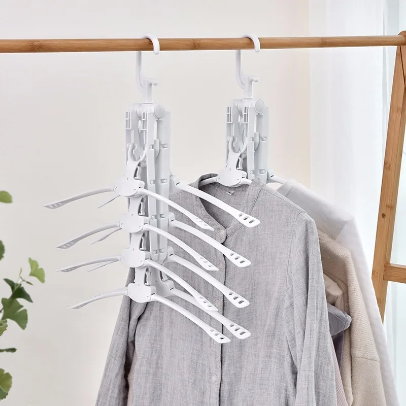 

8 in 1 Folding clothes Hangers 360 Degree Rotating Multifunction Space Saving Storage Hanger Travel Magic hangers for clothes