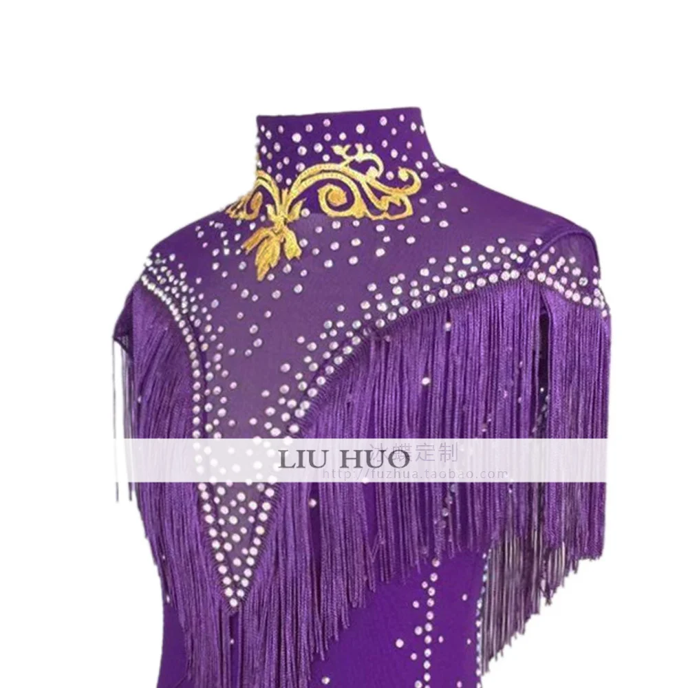 LIUHUO – robe de patinage artistique pour femmes et filles, Costume de Performance de compétition, danse, léotard, gymnastique rythmique, adolescent, violet