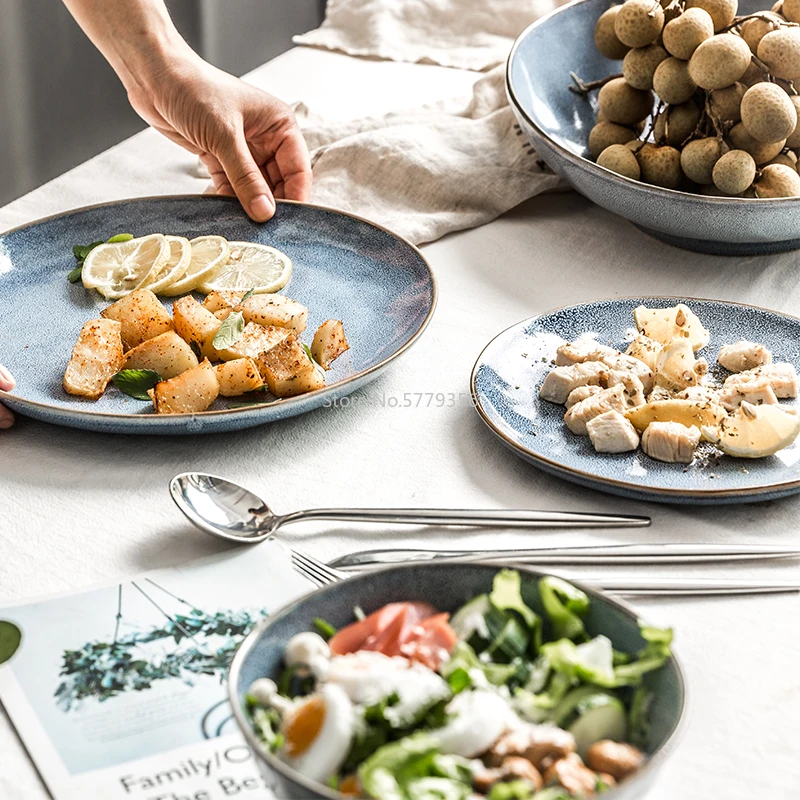 Simple But Creative Ceramic Plate Soup Bowl Salad Plate Steak Plate Breakfast Plate Japanese Family Cutlery