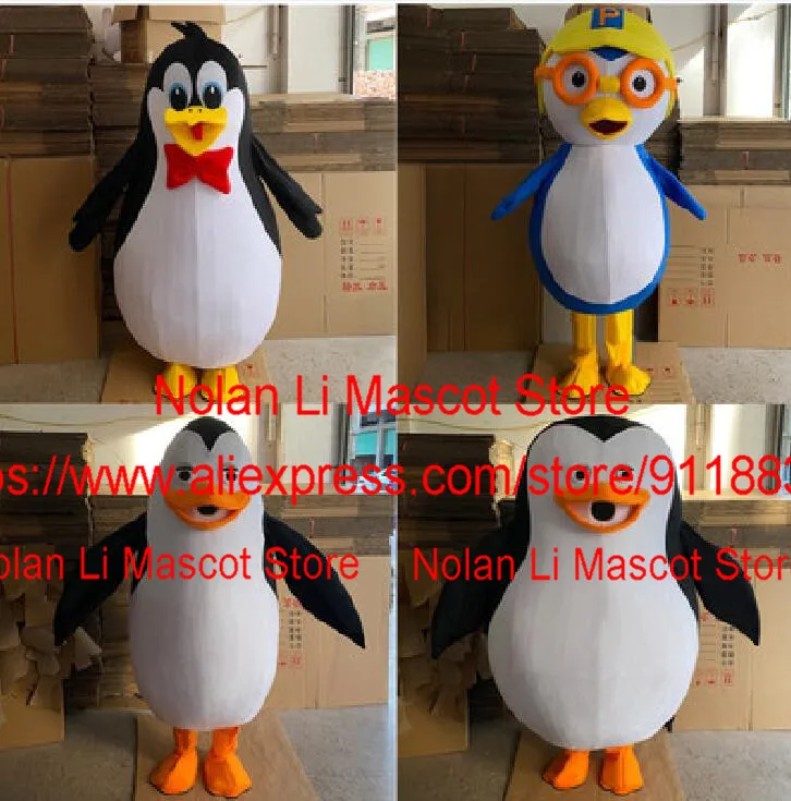 High Quality EVA Helmet Penguin Mascot Costume Cartoon Suit Fancy Dress Cosplay Adult Size Neutral Advertising Display 1104