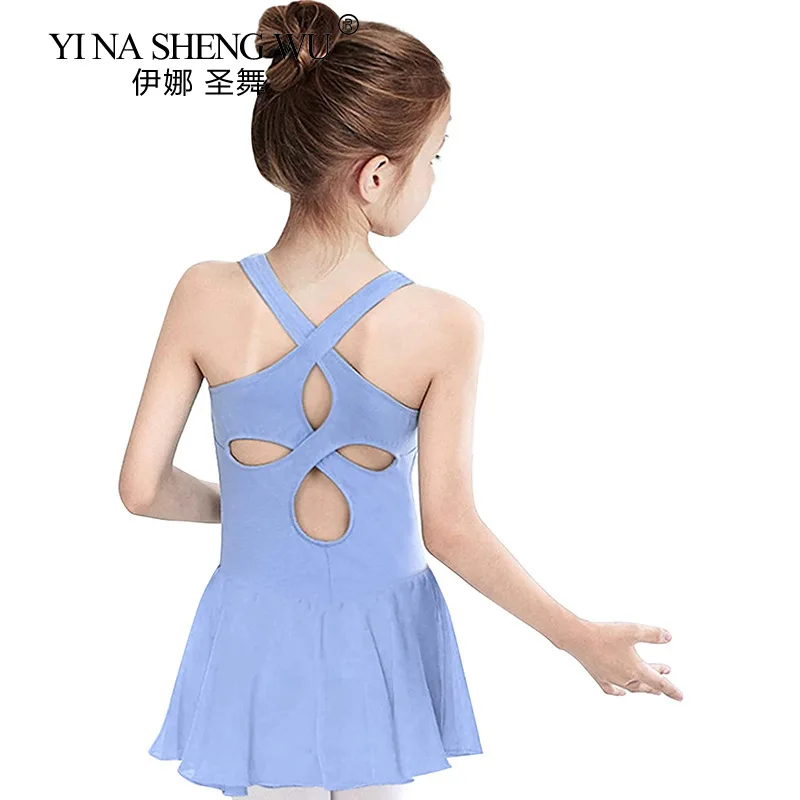 Vestido de Ballet para niñas, leotardos de gimnasia, ropa de práctica de Ballet sin mangas, vestidos de algodón, ropa de baile