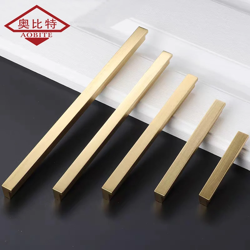 AOBITE Gold Wardrobe Dressers Cabinet Handles 500mm Aluminum Kitchen Cupboard Pulls Drawer Knobs Long Furniture Handle Hardware