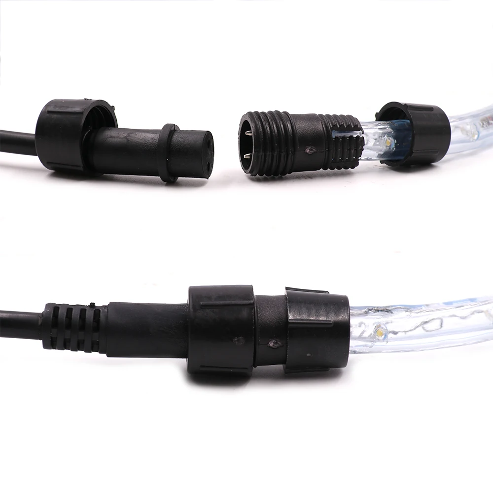 220V 110V Power Supply Plug 8 Modes Power Cable Cord For 360 Round 2 Wire RGB/Single Color Neon Rope Light EU US Power Connector