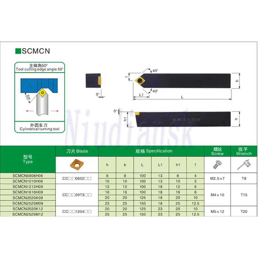 1pc SCMCN0808H06 SCMCN1010H06 Portautensili esterno Utensile per tornio CNC 10 pezzi CCMT0602 CCGT0602 Set di strumenti per inserti per tornitura resistenti all'usura