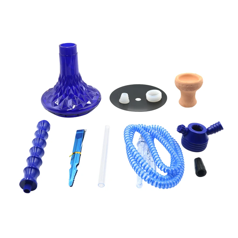 Acrylic Hookah Set Ceramics Bowl Shisha Hose Water Pipe with Coal Tongs Nargile Sheesha Narguile Chicha Cachimbas Accessories