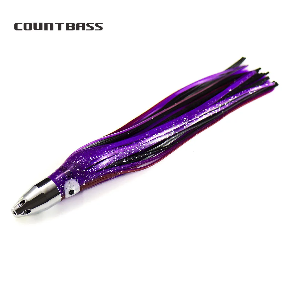 

Countbass Trolling Fishing Lures Steel Head, Bullet Jet Head with Squid Skirt, Tuna Wahoo Marline Sailfish Kinfish Lures 7.8oz