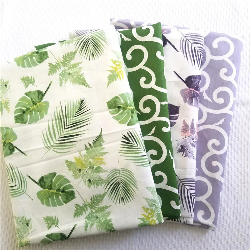 50*160CM Banana Leaf Printed Cotton Fabric Tablecloth Leaves Vine Fabric Home Pajamas Cotton Clothes Cotton Twill Surface