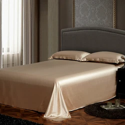 25MM Silk Flat Sheet 1pc Seamaless Home Bed Sheet For 2 People Sheets For Single 100% Mulberry Silk Halloween
