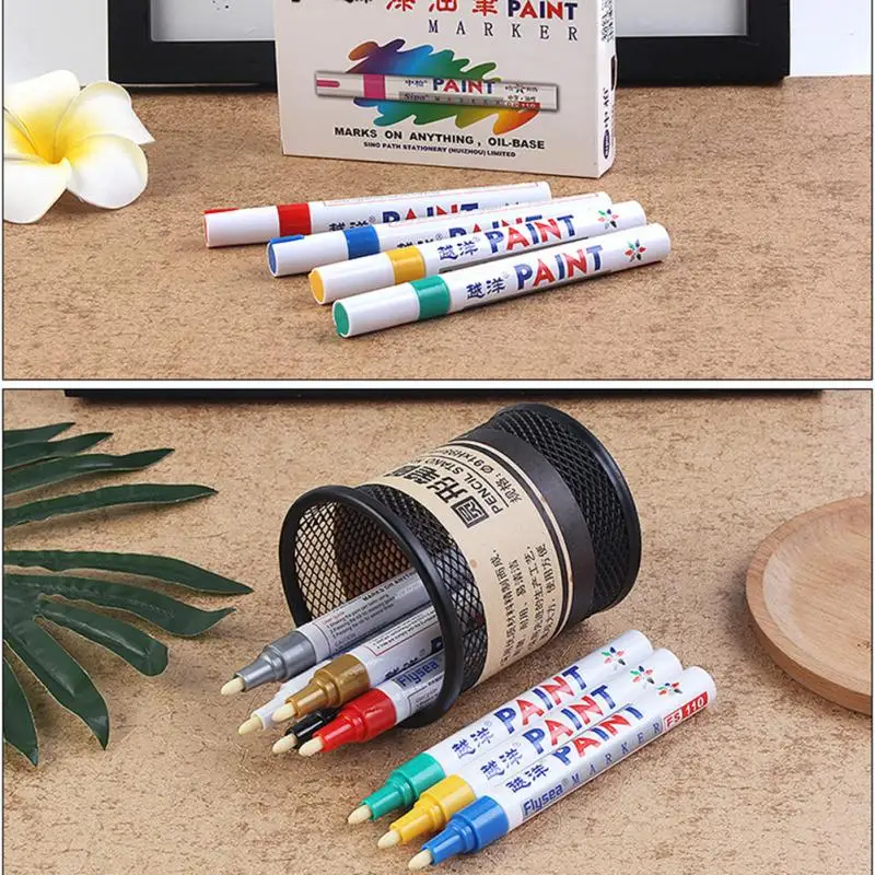 1Pc Waterproof Car Paint Pen Auto Tyre Tire Tread CD Metal Permanent Car Wheel Tire Oily Painting Mark Pen Auto Rubber Marker