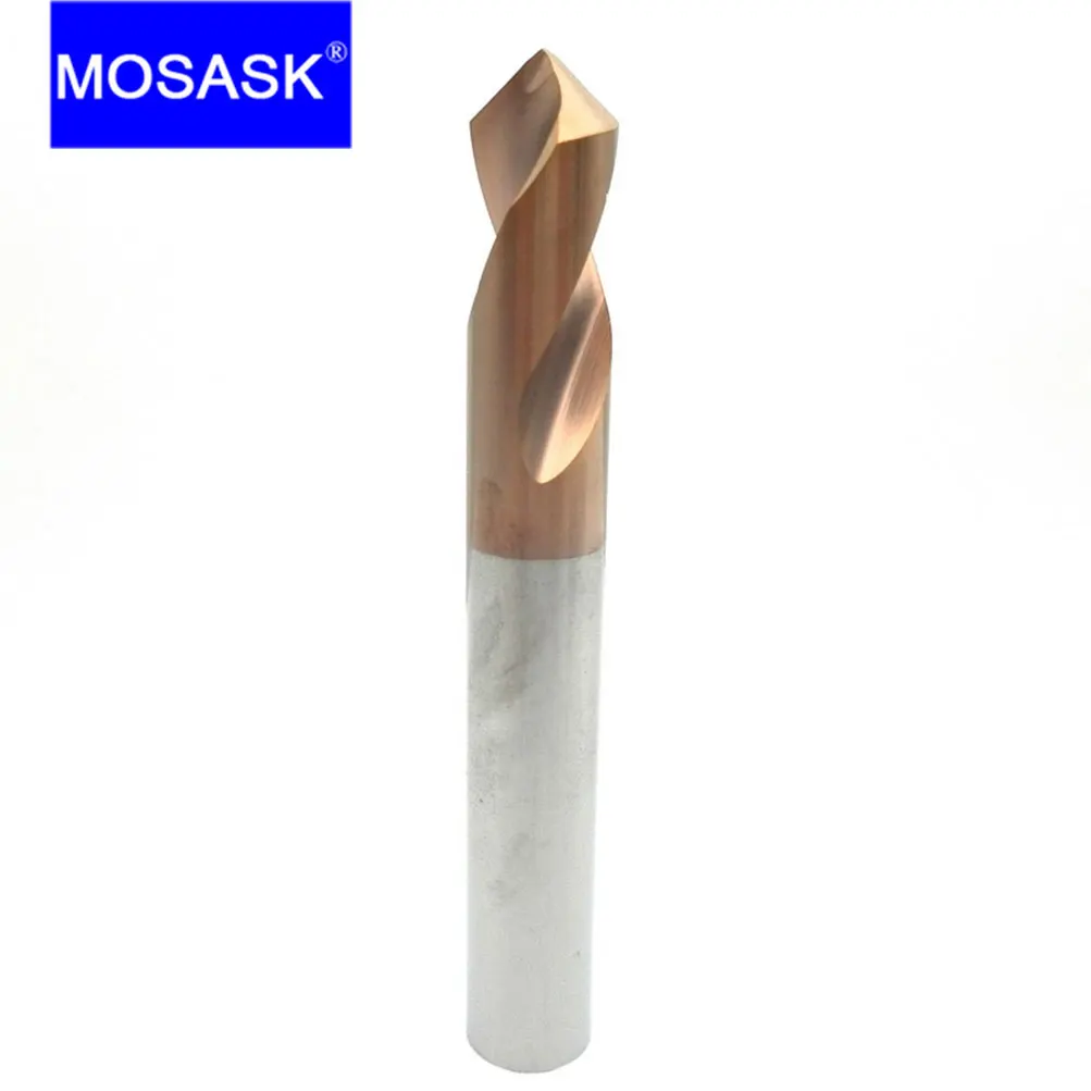 MOSASK HRC60 WGTCDDZ Coated Tungsten Carbide Steel Point Angle 90 Degree Spot Machining Hole Chamfering Tool Drill Bit