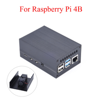 Raspberry Pi 4 Aluminum Alloy Case Cover Cooling Fans Black Box Metal Protective Shell Enclosure For Raspberry Pi 4 Model B