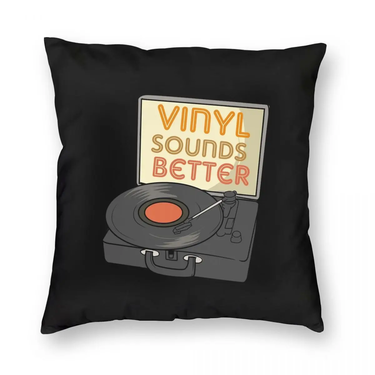 Funny Retro Vinyl Collector Pillowcase Polyester Linen Velvet Printed Zip Decorative Throw Pillow Case Sofa Seater Cushion Cover