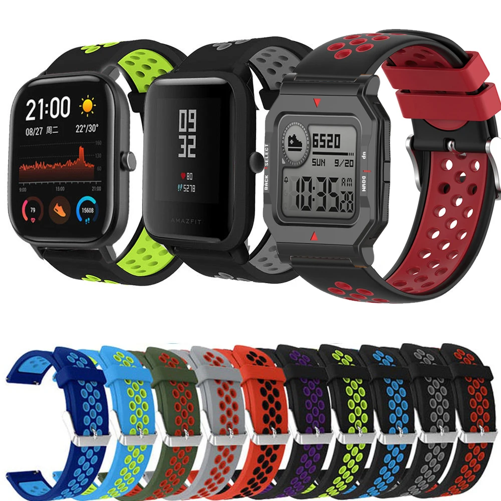 Silicone Strap For Amazfit Neo Smart Watch Band Sports Breathable 20MM Wristbands For Xiaomi Huaimi Amazfit Bip U S GTS 2 Correa