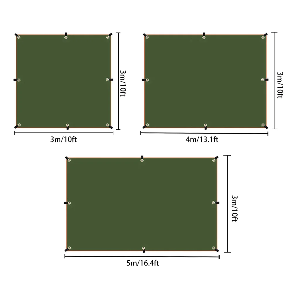 Outdoor Waterproof Tarp 3x3 3x4 3x5 Sunshade Camping Canopy with