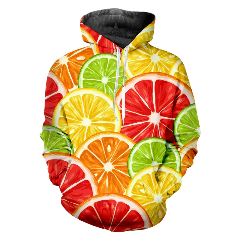 Strawberries Pineapple Colorful Lemon Men Women Fashion Sweatshirt 3D Fruit Print Hoodie Pullover Streetwear Hoody Tracksuits