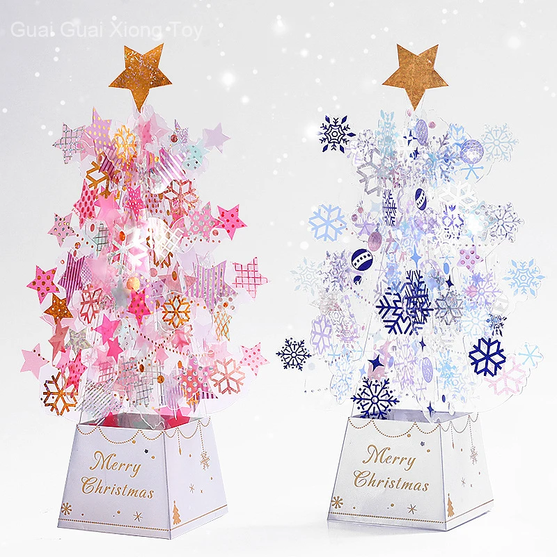 ZK20 3D Children DIY Paper Christmas Tree Christmas Decoration 2021 New Year Gift Christmas Ornament Santa Claus Christmas Tree