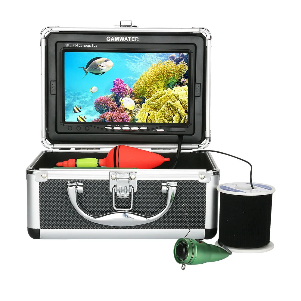 Cámara de vídeo de pesca 1000tvl, buscador de peces subacuático, 7 'LCD, batería de 4400mah, luces LED IR de 6 piezas, 10M, 20M, 30M, Cable flotante