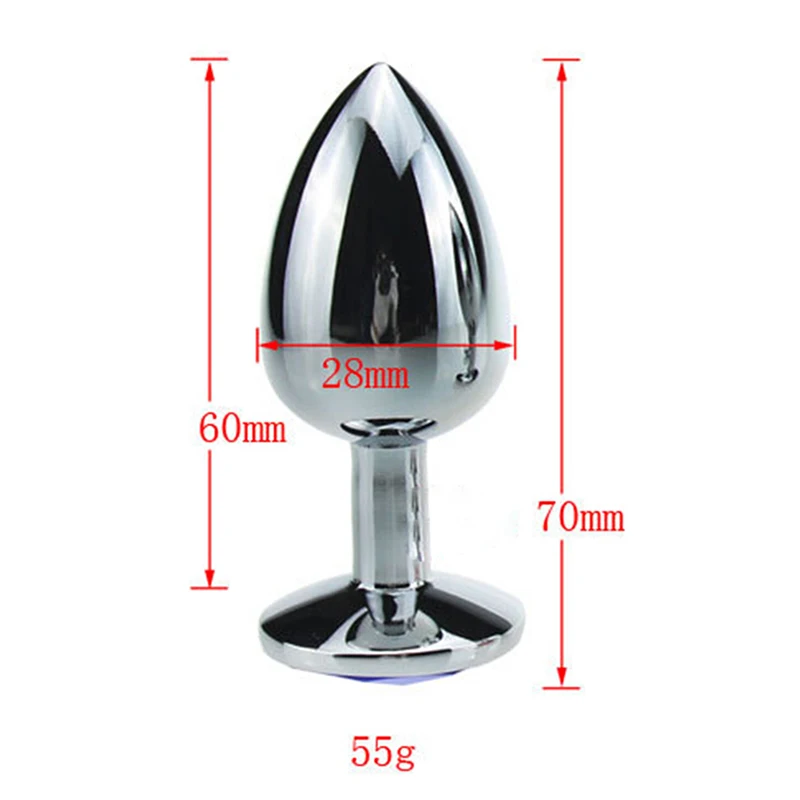 Anal Plug Sex Toys Stainless Smooth Steel Butt Plug Tail Crystal Jewelry Trainer For Women/Man Anal Dildo Adults Sex Shop