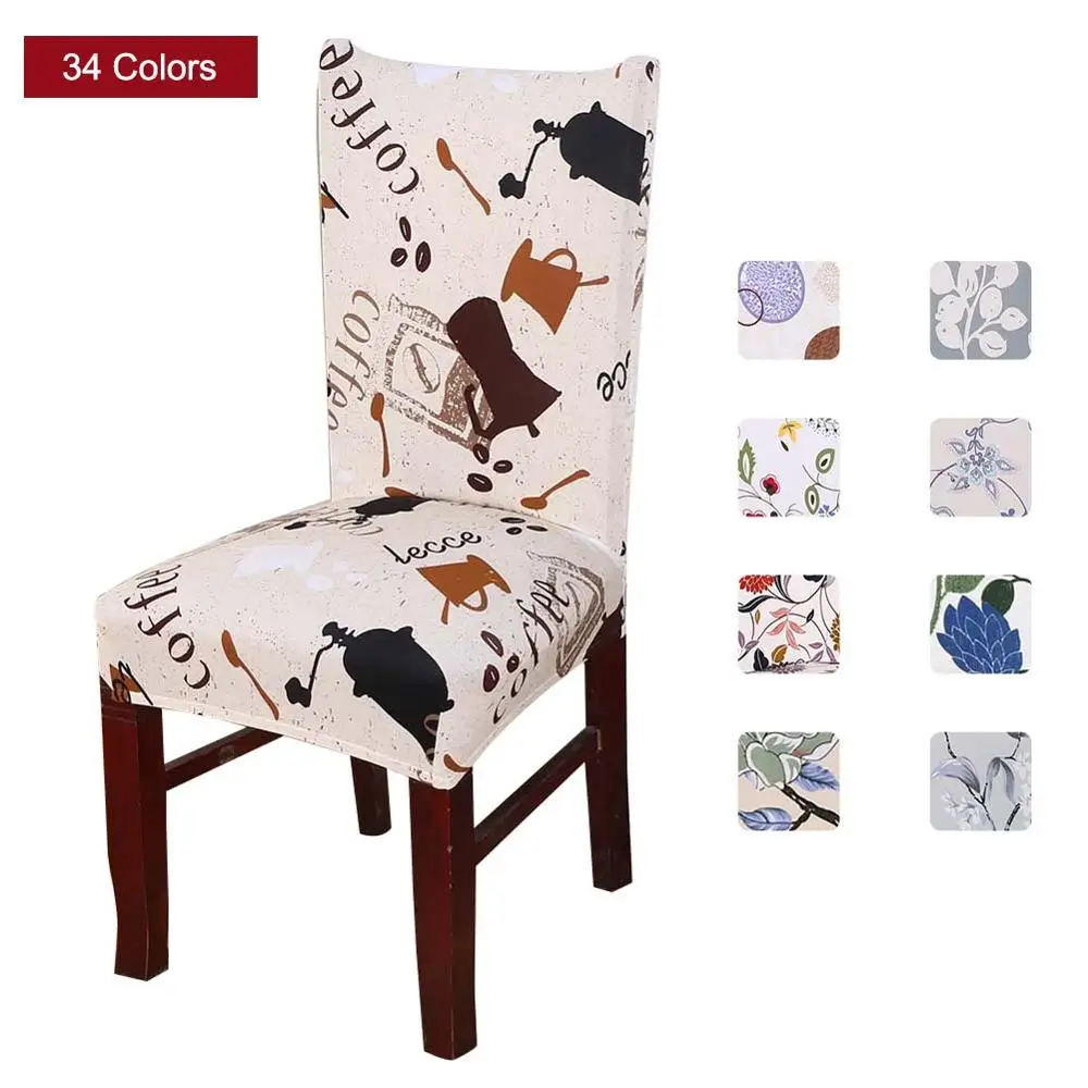 Meijuner Spandex Elastic Printing Chair Covers Modern Removable Anti-dirty Kitchen Seat Case Stretch Chair Cover Meijuner429