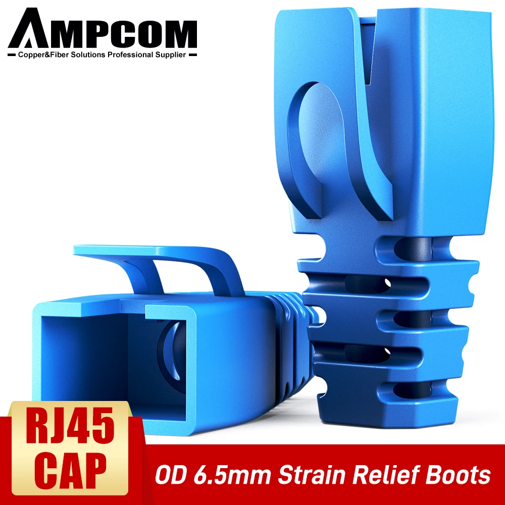 AMPCOM Ethernet Netwerkkabel Trekontlasting Laarzen Kabel RJ45 Connector Plug Covers 6.5/7.5/8.0mm voor CAT8 CAT7 CAT6A CAT6 CAT5E