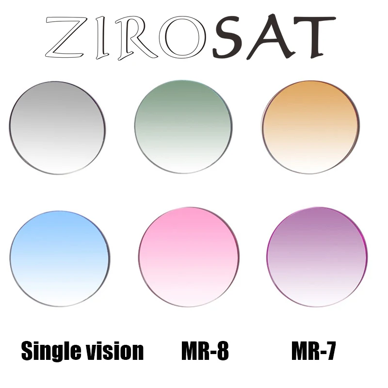 

ZIROSAT Aspheric Tinted color MR-8 1.61index Super Tough Optical Glasses Prescription Lenses Strong Anti Reflective for Rimless