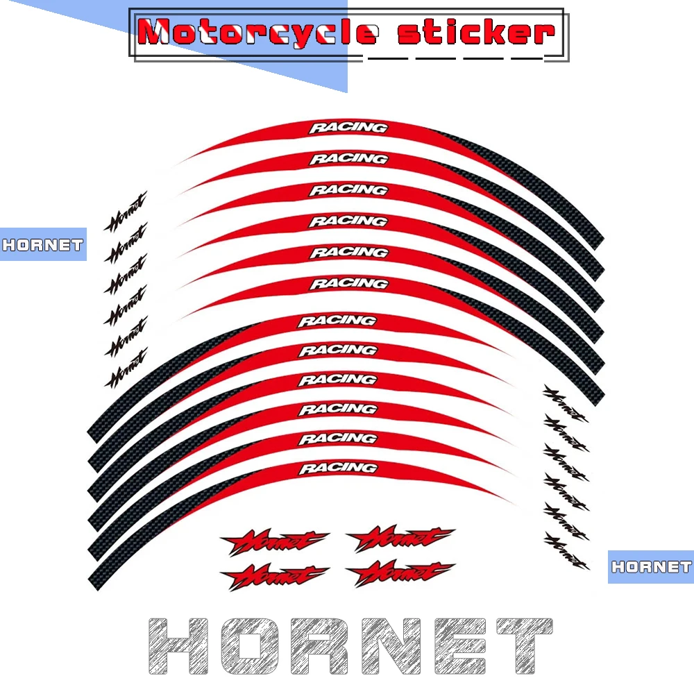 

Motorcycle rim paint protection stickers night reflective decals pedestrian safety warning tape for Honda Hornet 250 900 400