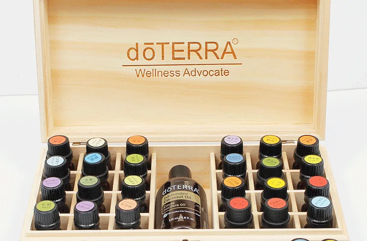 For doTERRA Essential Oil Storage Wooden Box 25 Compartment