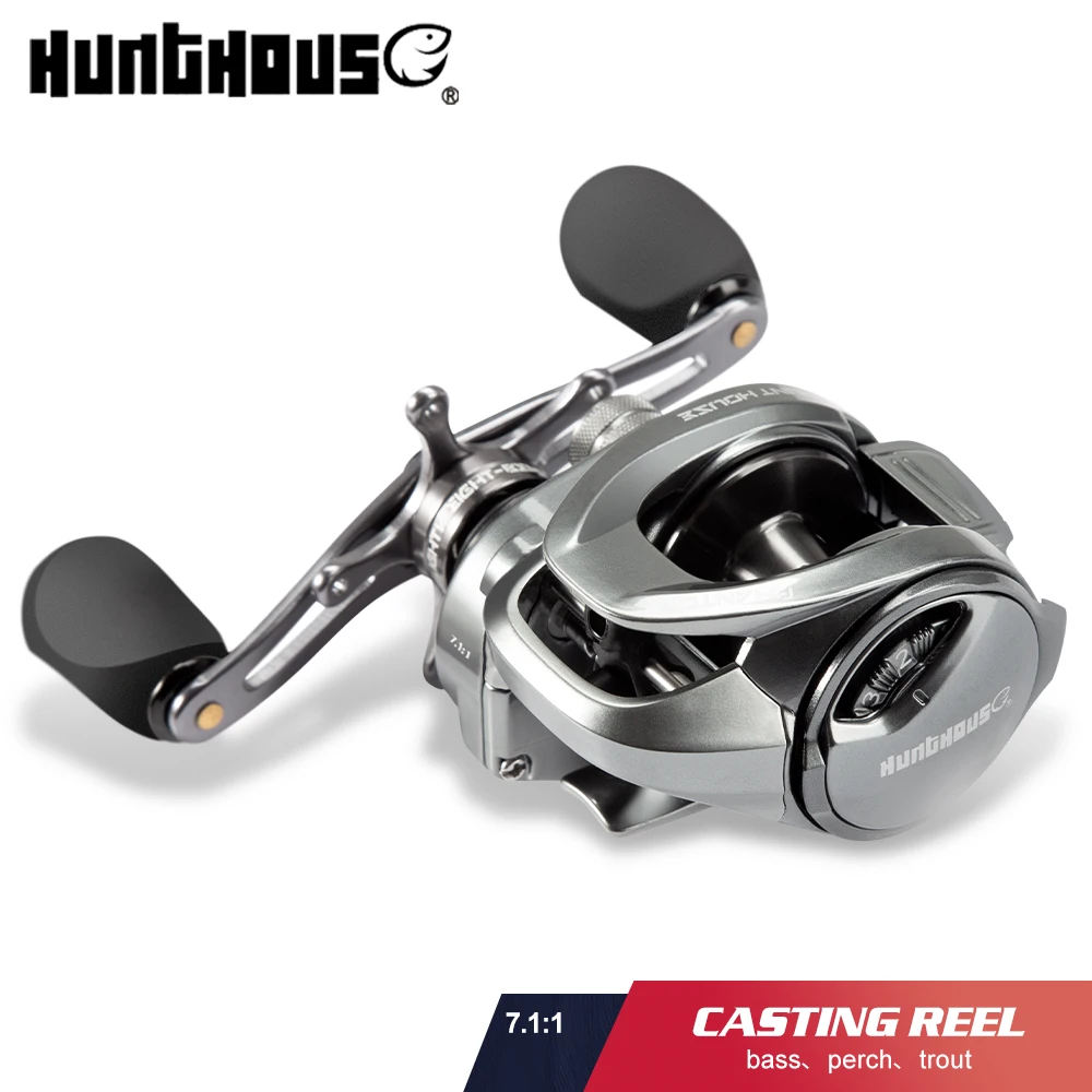 Carrete Baitcast Hunthouse 7.1:1 con Arrastre de 8kg