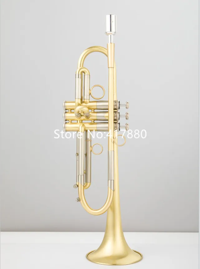 

Bb Trumpet Brass Plated Real photos Professional Musical Instruments With Case Free Shipping