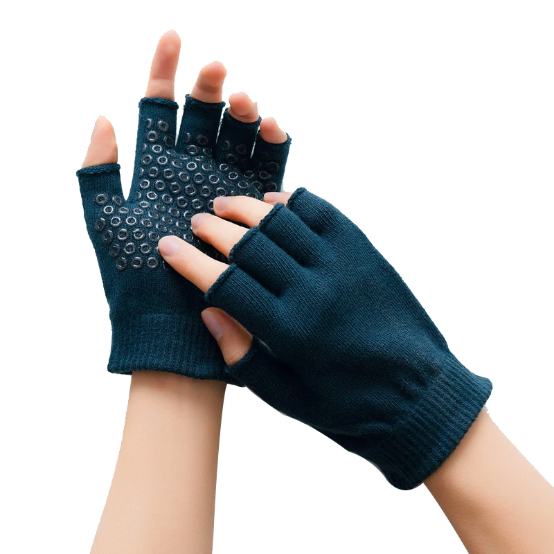 Women Non-slip Yoga Gloves Breathable Fitness Pilates Half Finger Glove Sport Outdoor Cycling Fishing Workout Mittens for Gym