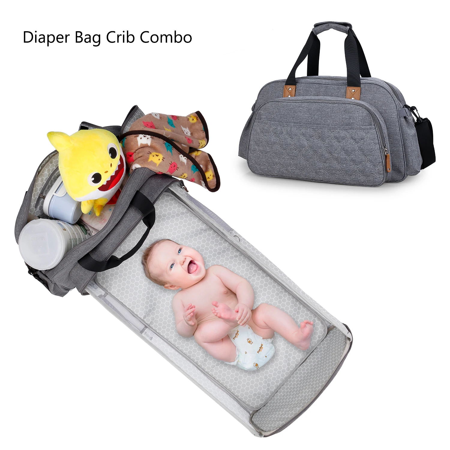 Convertible Baby Diaper Bag Baby Bed Diaper Changing Table Pads For Outdoor Get Organized with Multi-Purpose Travel Baby Bag