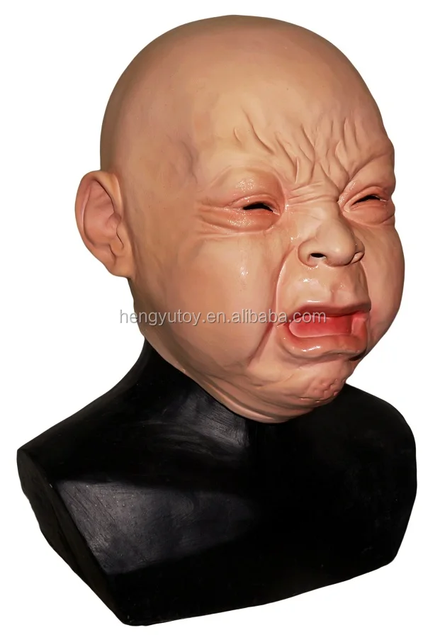 Latex Cry Baby Mask Halloween Costume Party Baby Mask