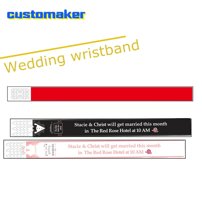 Waterproof Personalized Tyvek Music Festival Bracelet Paper, Wedding Party, Event Security Wristband Entry, Custom, 100Pcs