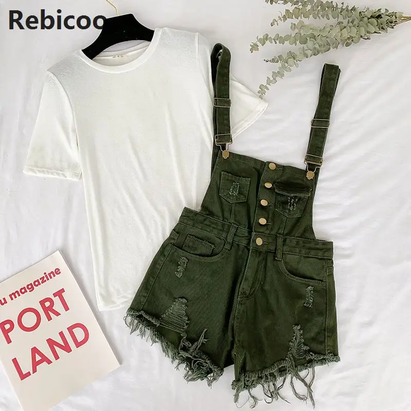 ผู้หญิง Jumpsuit กางเกงขาสั้นกางเกงยีนส์สำหรับสตรี Playsuits Rompers PLUS ขนาดรูสายรัด VINTAGE ผู้หญิง Tracksuits