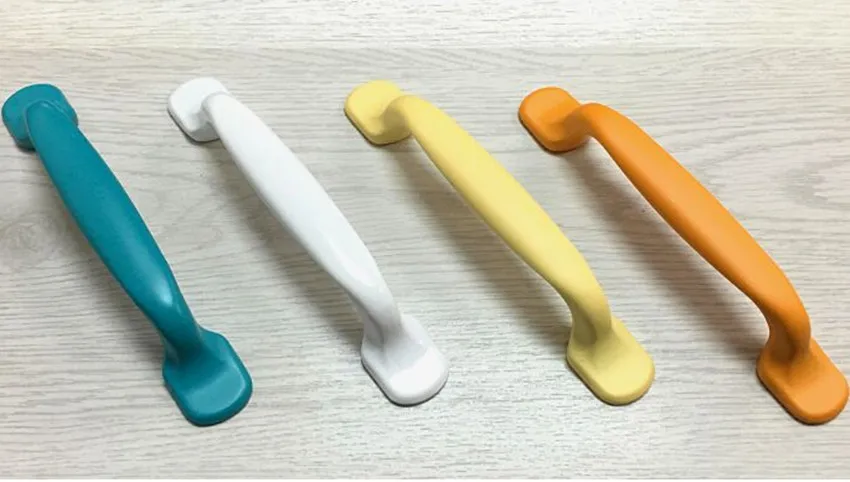 96mm Modern Fashion Colour Furniture Door Handles White Black Blue Pink Purple Kitchen Cabinet Wardrobe Drawer Handle Knob Pull