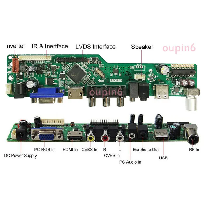 Imagem -04 - Hdmi-compatível Vga Lcd Led Edp Kit de Placa Controladora para 15.6 N156bge-e31 N156bge-e32 1366x768 Tela tv