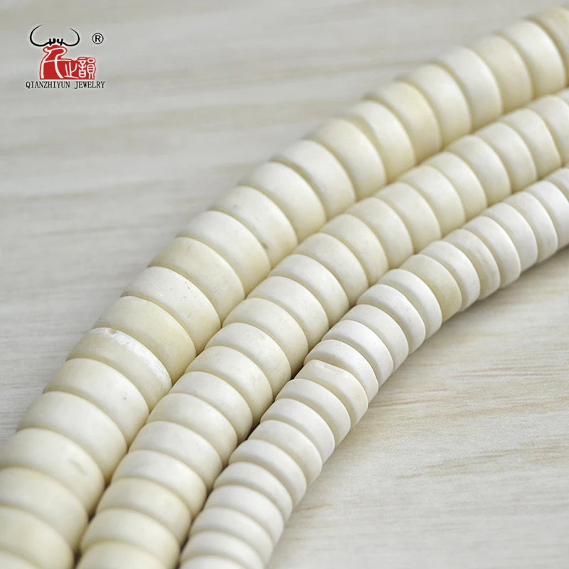 GZ-027 Barrel Beads 30PCS Natural Ecru Yak Bone Beads Tibetan Rosary Beads Jewelry Accessories.Hole 2mm.Beads for Jewelry Making