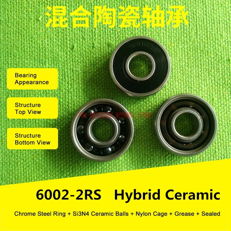 2025 Limited 6002 Hybrid Ceramic Bearing 15x32x9 Mm Abec-3 ( 1 Pc ) Bicycle Bottom Brackets & Spares 6002rs Si3n4 Ball Bearings