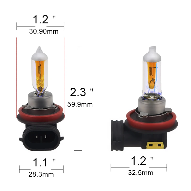 2pcs 2300k Golden Yellow Color Halogen H8 12V 55W Fog Lamp Halogen Lights Car Headlight Lamp For BMW Audi