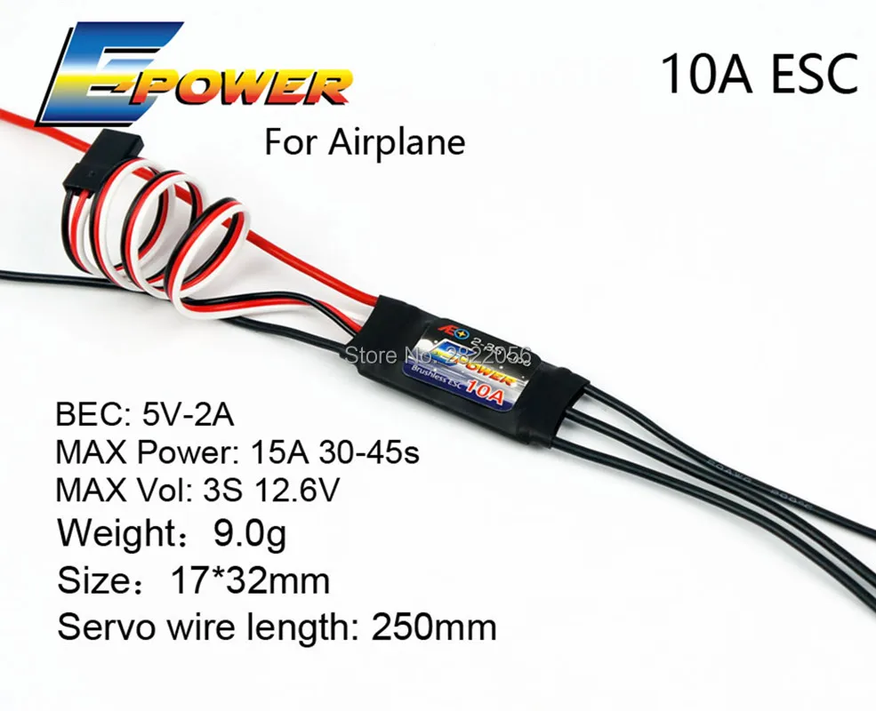 AEORC E-Power ESC Motor Speed Controller 1S5A 2S5A 10A 20A 30A 40A Brushless ESC for RC Airplane with UBEC for RC FPV Quadcopter