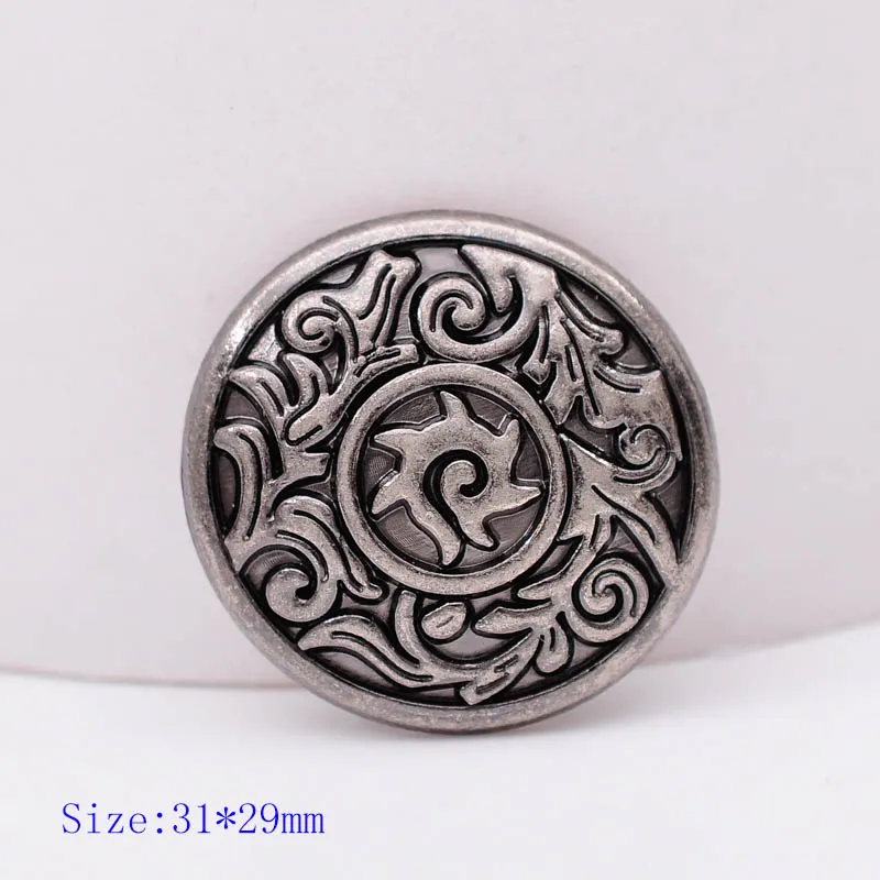 10PC 31*30MM  WESTERN FROSTED SILVER SUN FLOWER LEATHER CRAFT CONCHOS HORSE SADDLES SCREW BACK