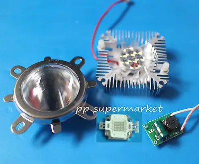 44mm Lens kit + 10W UV 395nm LED + 10Watt Driver + 10w Heatsink DIY