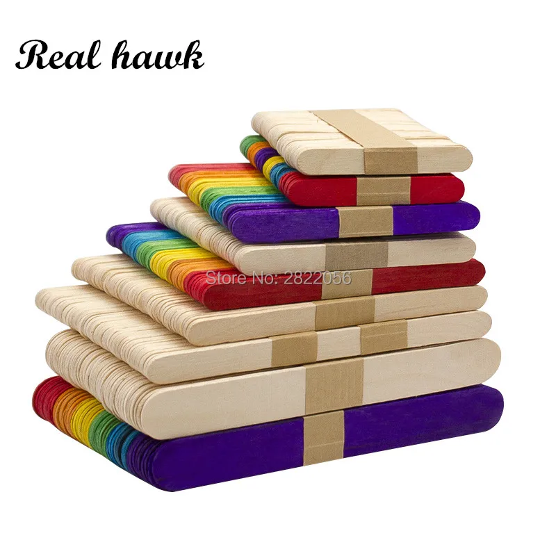 100Pcs DIY handmade wooden board building model material wooden bar ice cream bar Popsicle stick ice cream bar ice cream boar